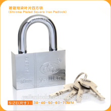 High Security Chrome Plated Square Iron Padlock